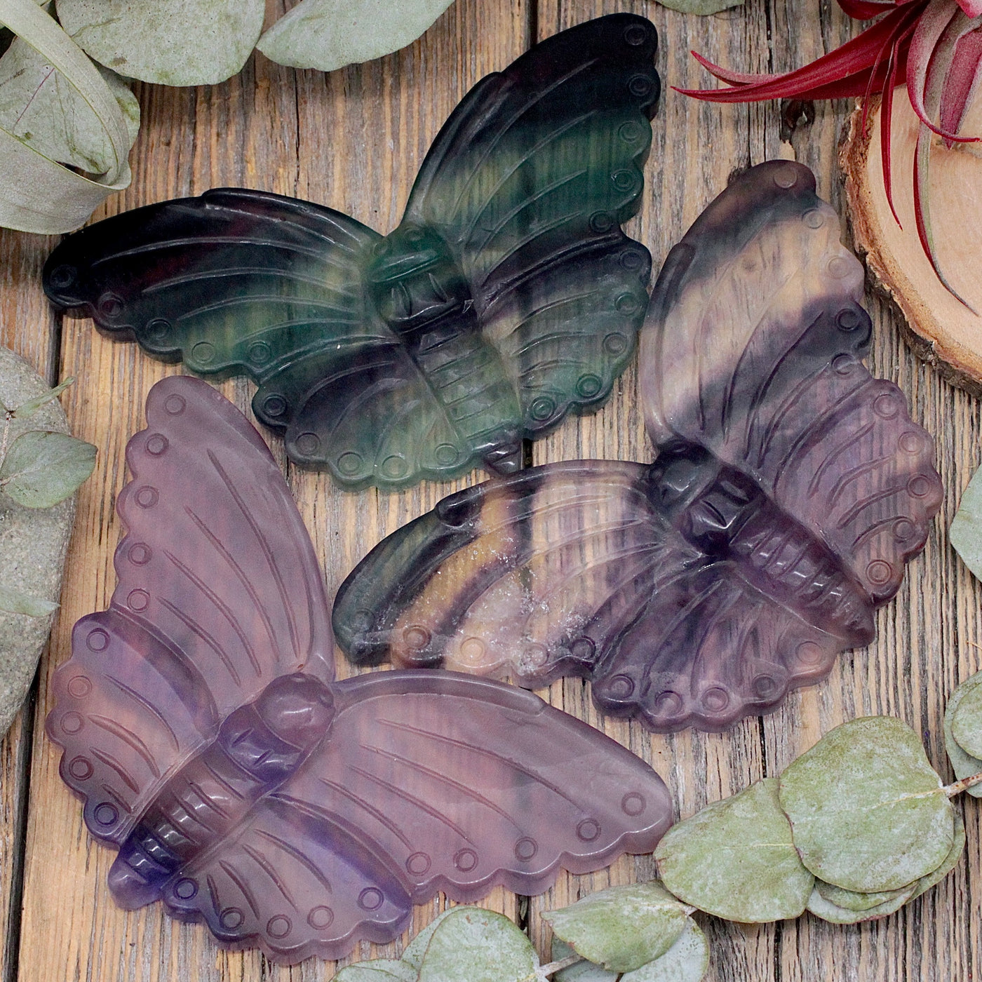 Fluorite Butterfly carving