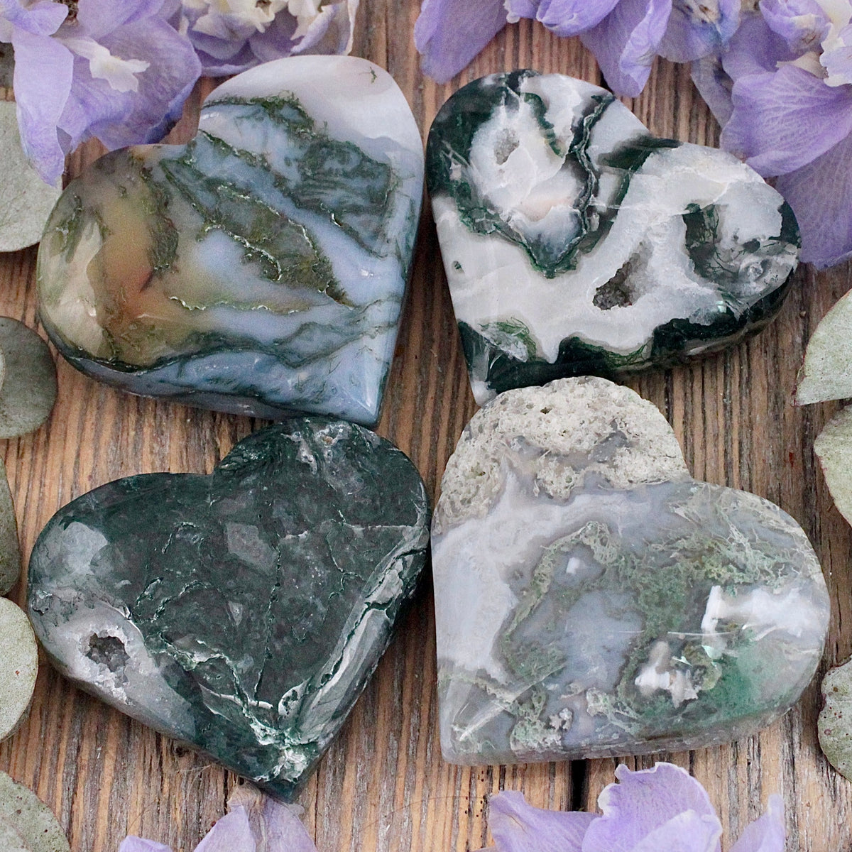 Moss Agate Heart