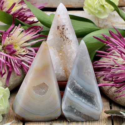 Druzy Agate Geometric Cutbase A