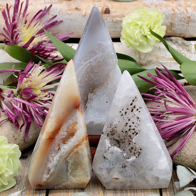 Druzy Agate Geometric Cutbase B