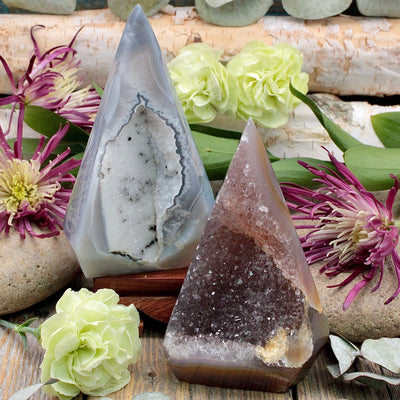 Druzy Agate Geometric Cutbase C