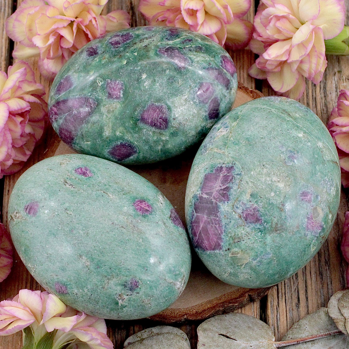 Ruby in Fuchsite Palm Stone