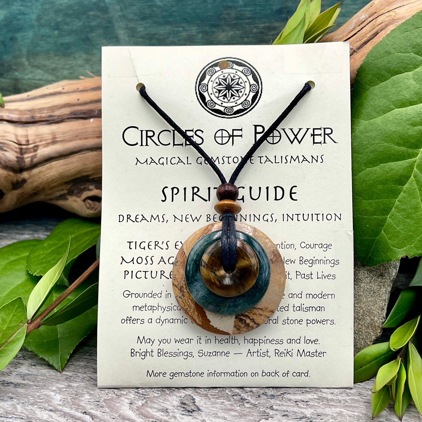 Spirit Guide Circles of Power Necklace card