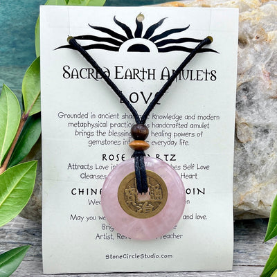 Love Rose Quartz Necklace Sacred Earth Amulet