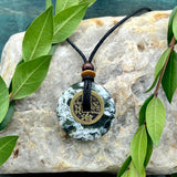 Health Moss Agate Necklace - Sacred Earth Amulet