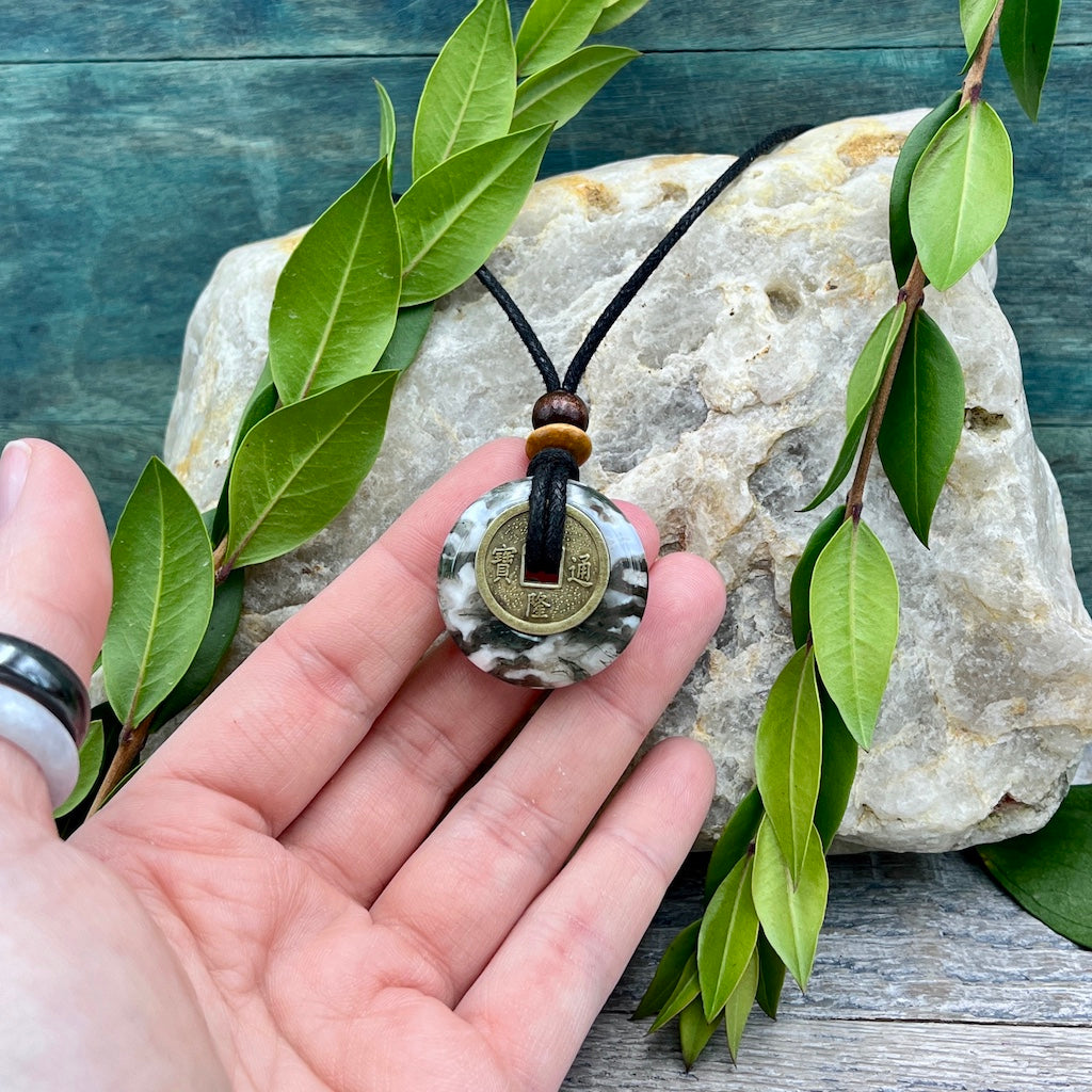 Health Moss Agate Necklace - Sacred Earth Amulet – RockMama.com