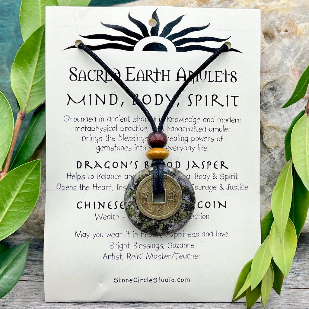 Mind Body Spirit Dragon's Blood Jasper Sacred Earth Amulet