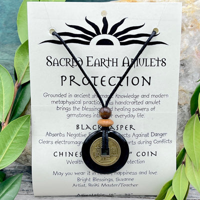 Protection Black Jasper Sacred Earth Amulet