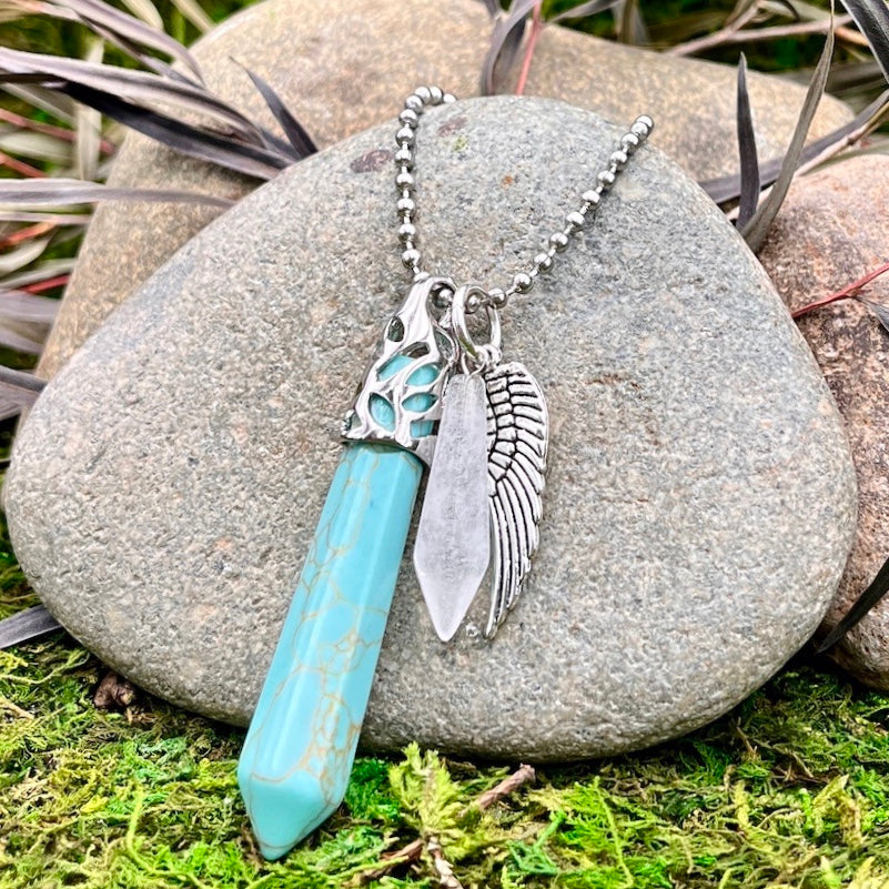Turquoise Magnesite Guardian Stone Necklace Large