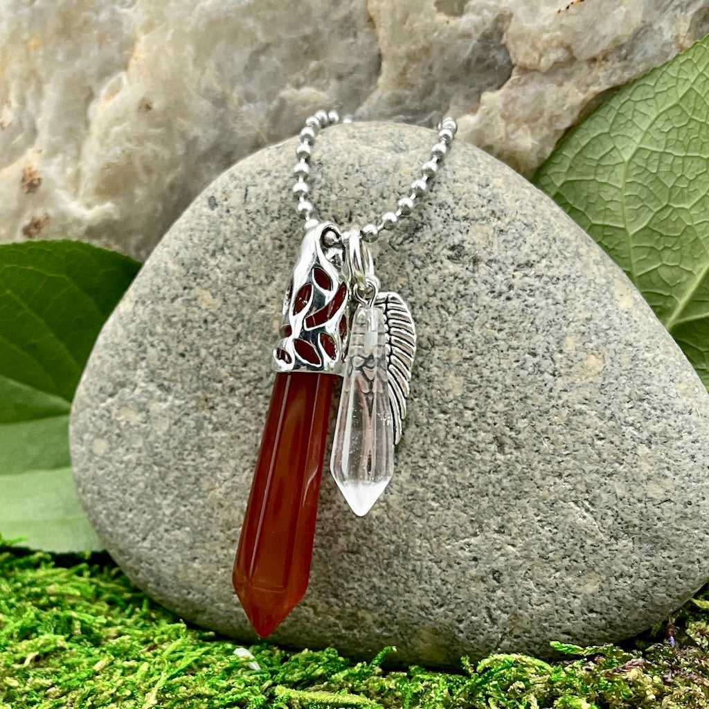 Guardian of Courage and Motivation Carnelian Necklace