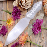 Selenite Athame with Chakra Symbol Engraving