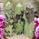 Serpentine with Pyrite Obelisk