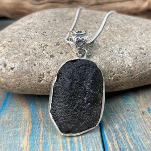 Tektite pendant necklace