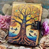 Tree of Life Leather Bound Journal  with Aged Blank Pages