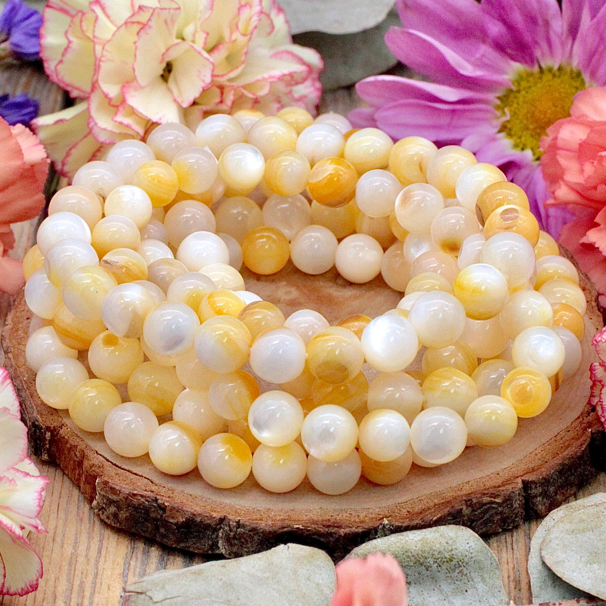 Yellow Shell Bracelet - 7mm -to- 8mm