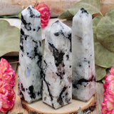 Moonstone and Tourmaline Obelisk