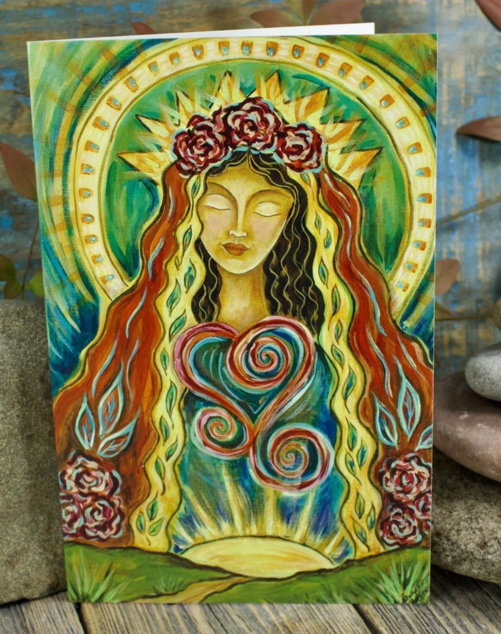 Morning Glory Madonna - Blank Greeting Card