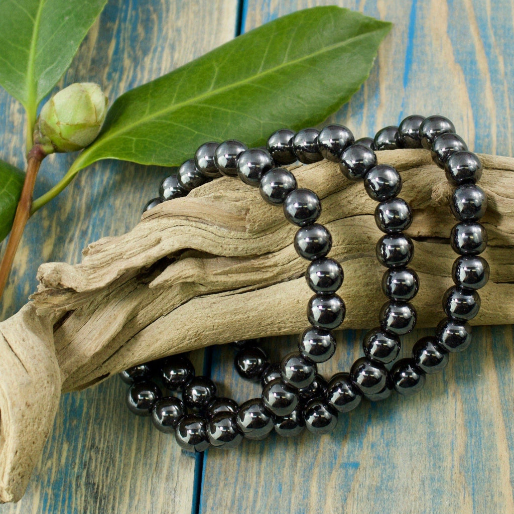 Hematite Bracelet, 8mm Round Beads
