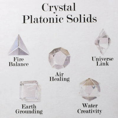 Crystal Platonic Solid Set in Amethyst or Quartz