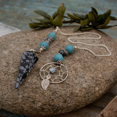 Snowflake Obsidian Dream Catcher Pendulum 