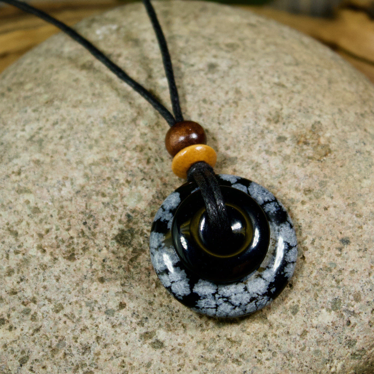 Black Jasper & Snowflake Obsidian Destiny Duo Necklace