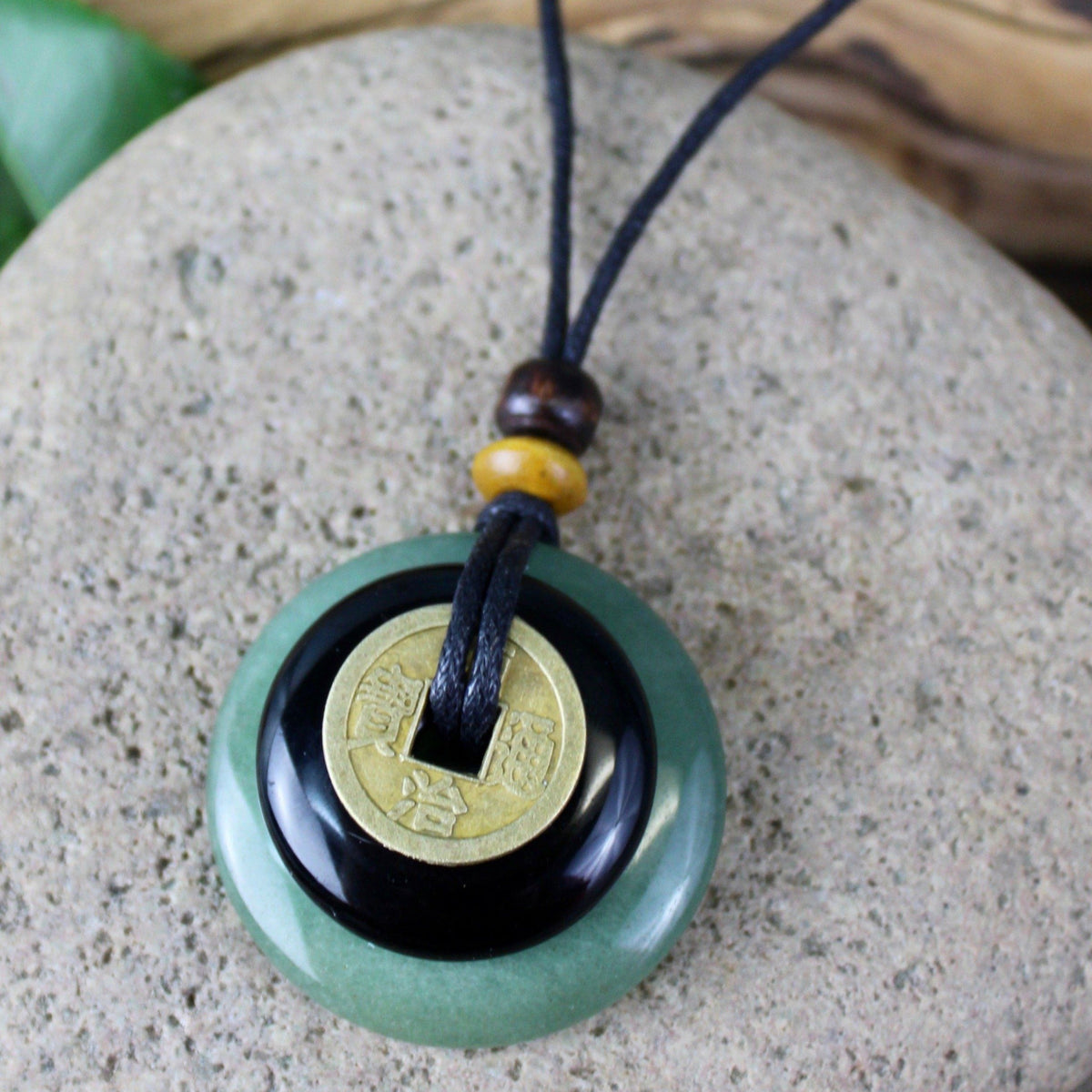 Green Aventurine and Black Jasper Earth & Art Necklace