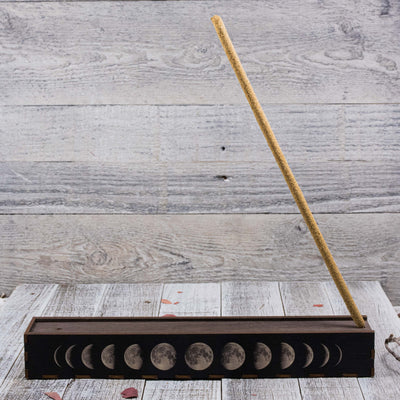 Lunar Phase Wooden Incense Holder Box