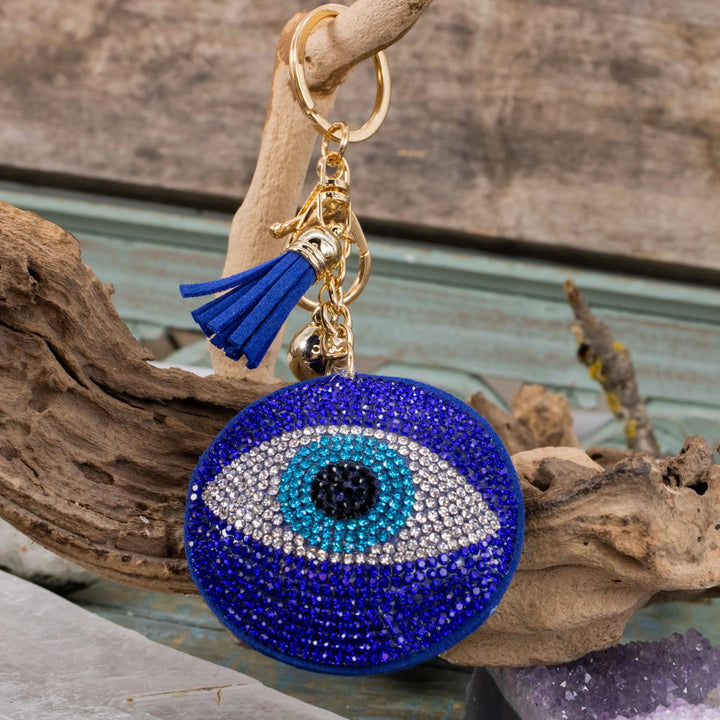 thumbnail interactive-video image 1 of 10x27mm Crystal Rhinestone Evil Eye Connector Charm Bead – Sideways Spacer For Jewelry Making 1 of 6