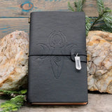 Leather Bound Crystal Journal - Moon Goddess Design