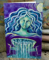 Her Cup Runneth Over - Blank Greeting Card