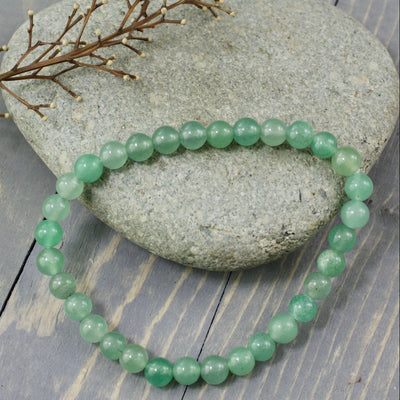 Green Aventurine Bracelet, 6mm Round Beads