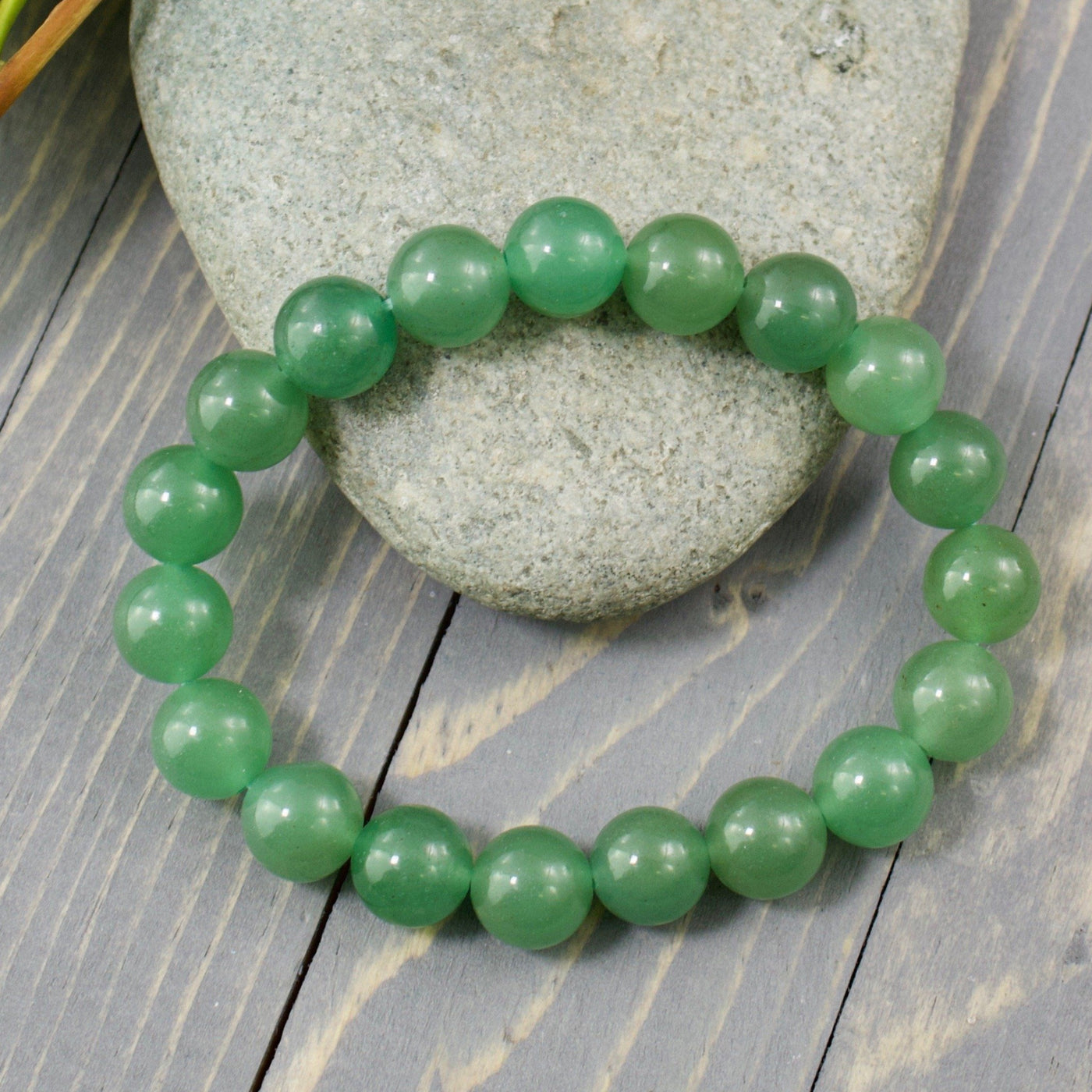 Green Aventurine Bracelet, 10mm Round Beads