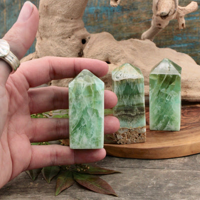 Green Calcite Obelisk  Medium - Small - Mini