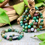 Fancy Jasper Adjustable Beaded Bracelet