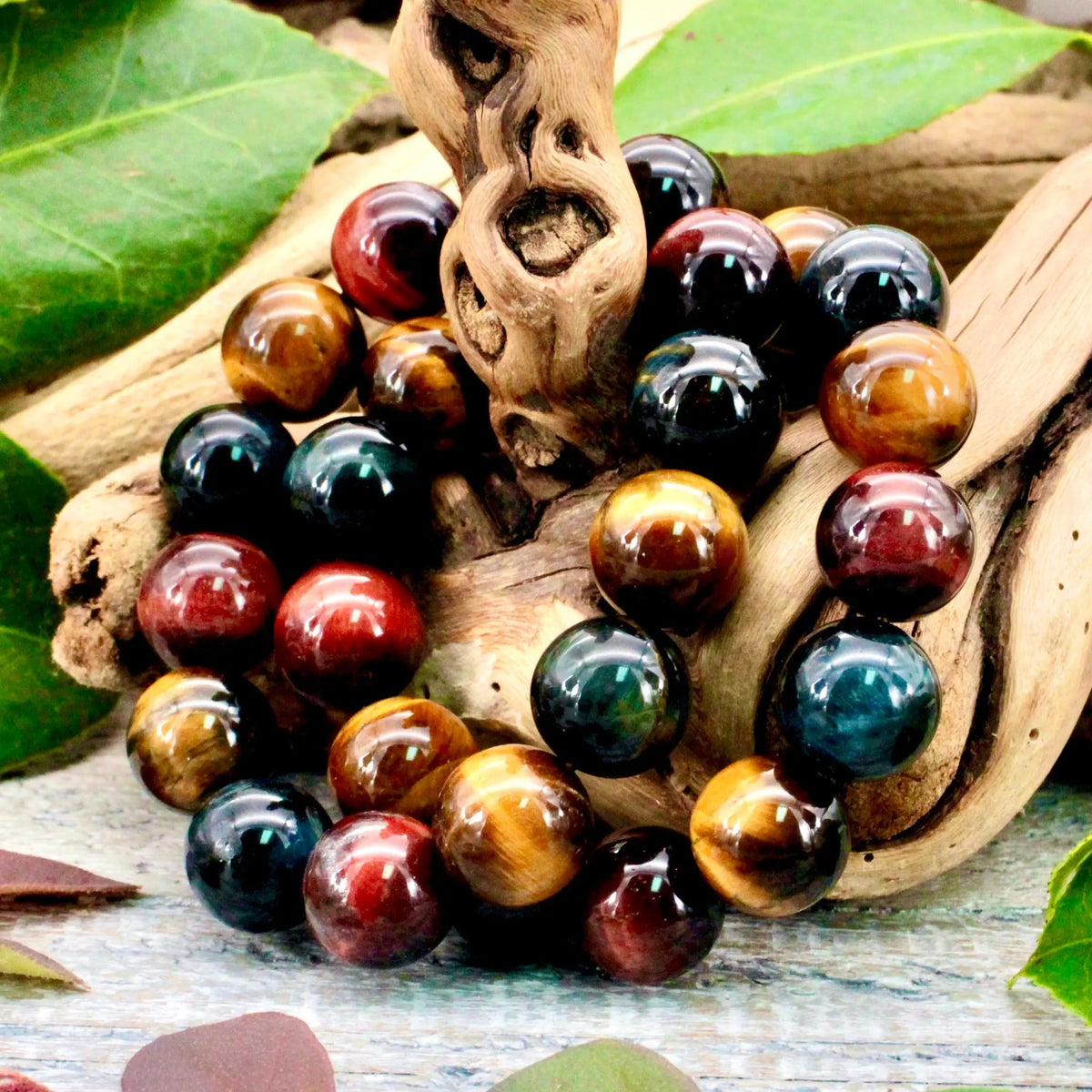 Tri-Color Tiger's Eye Bracelet - 14mm