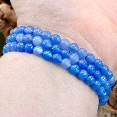 Blue Agate Bracelet - 6mm
