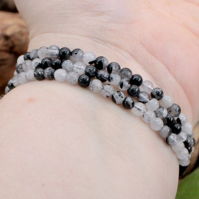 Tourmalinated Quartz Bracelet - 4mm