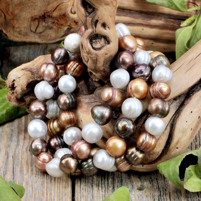 Gold and Bronze Pearl Bracelet