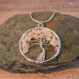 Rose Quartz Tree of Life Necklace