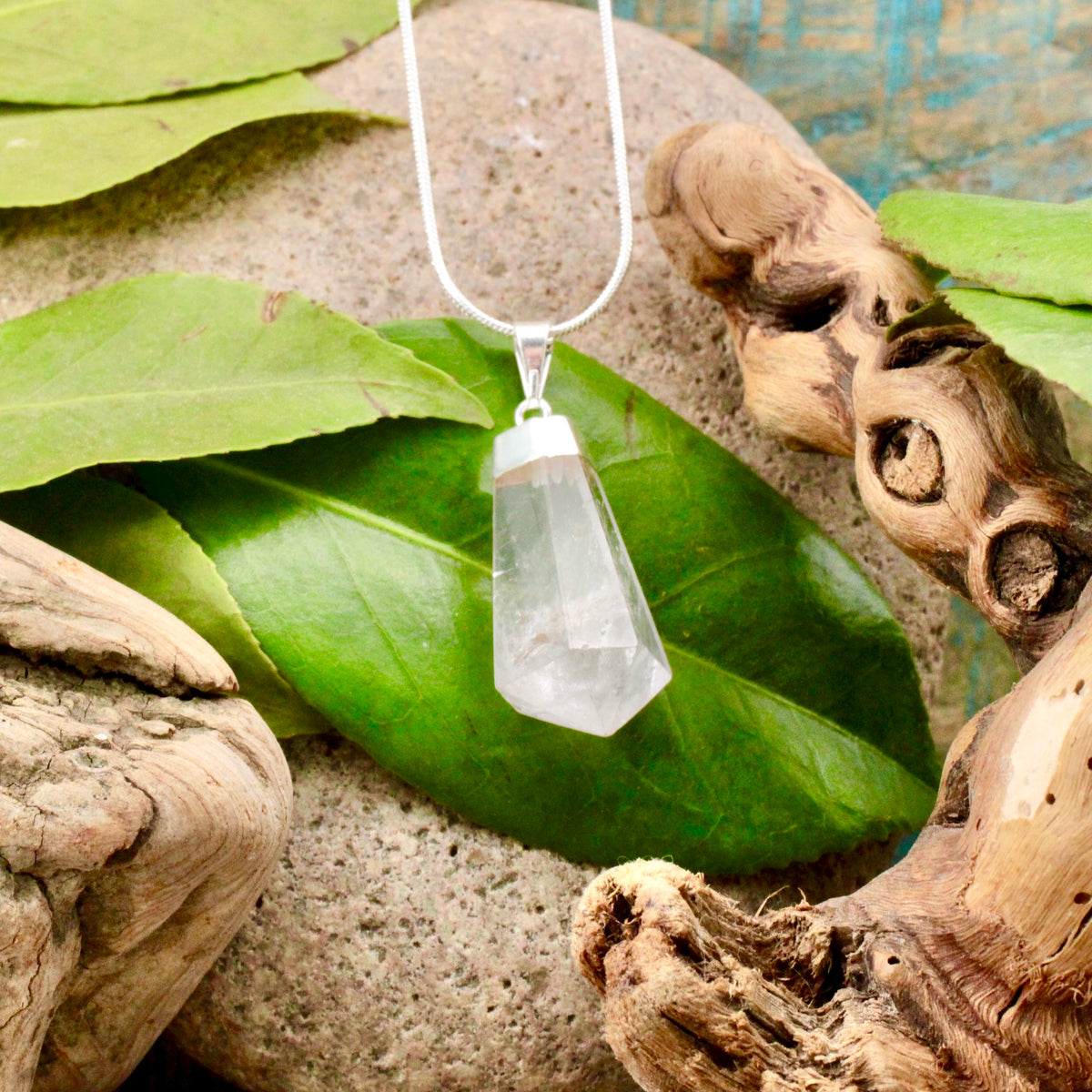 Quartz Faceted Drop Pendant