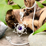 Amethyst Lotus Flower Pendant