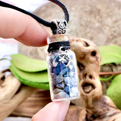 Connection to Heaven Spell Jar with Sodalite Necklace