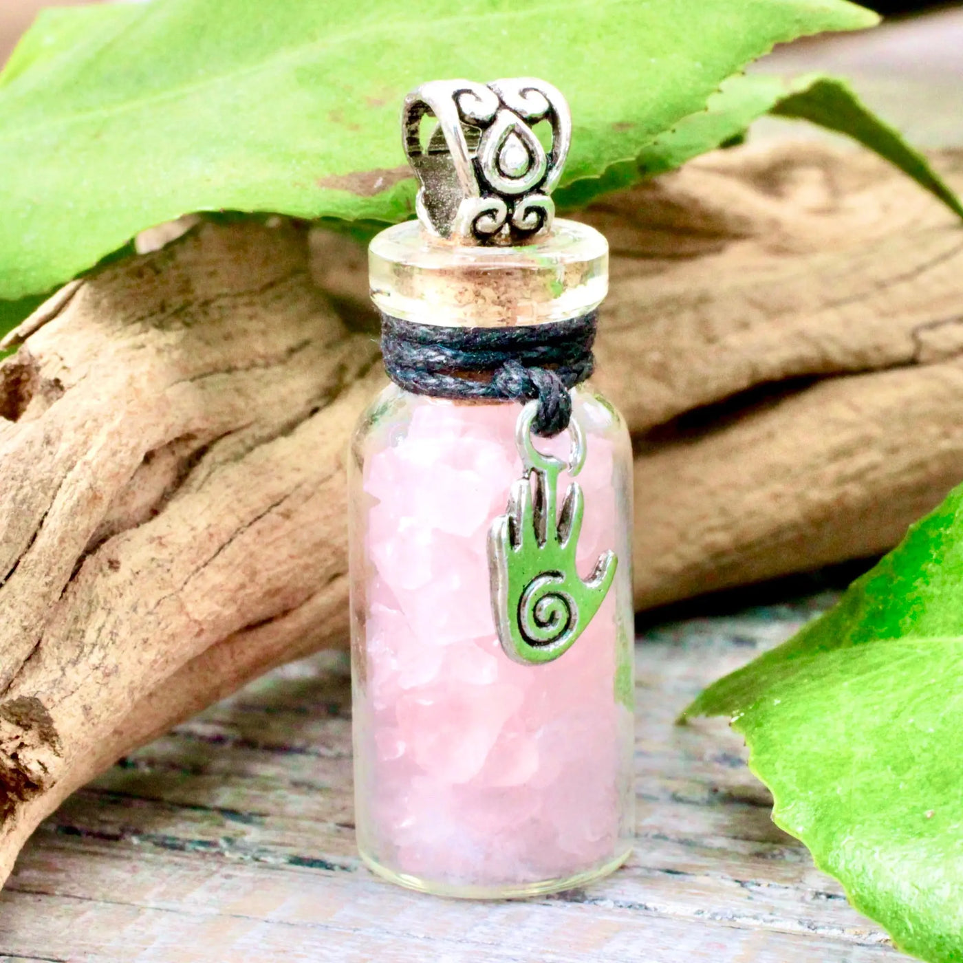 Healing Spell Jar with Rose Quartz Necklace