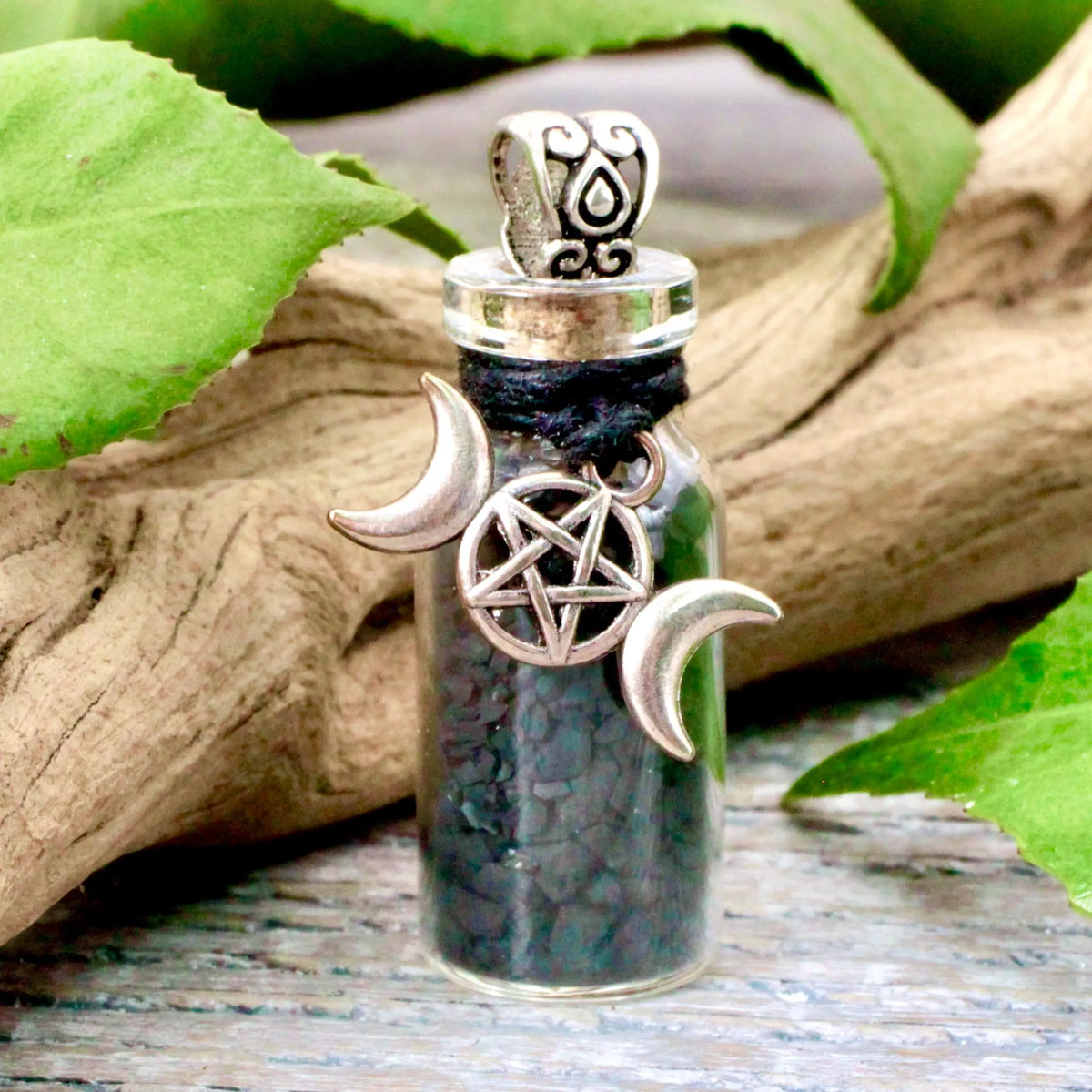 Shungite Purification and Healing Spell Jar Necklace
