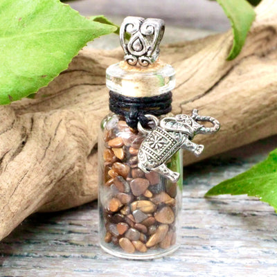 Power and Strength Spell Jar with Tiger's Eye Necklace