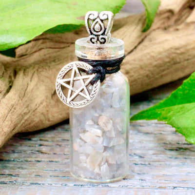Protection Spell Jar with Black Moonstone Necklace