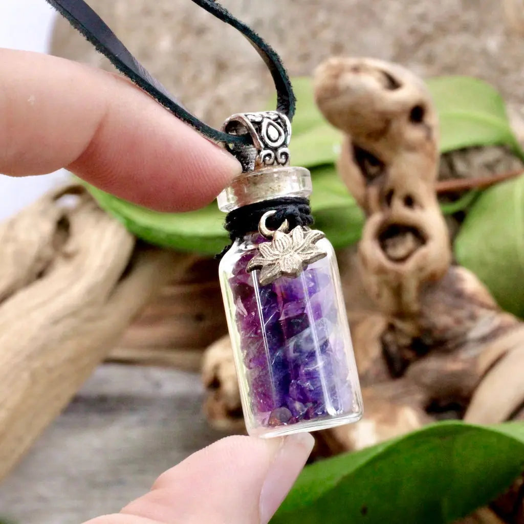 Spirituality Spell Jar with Amethyst Necklace