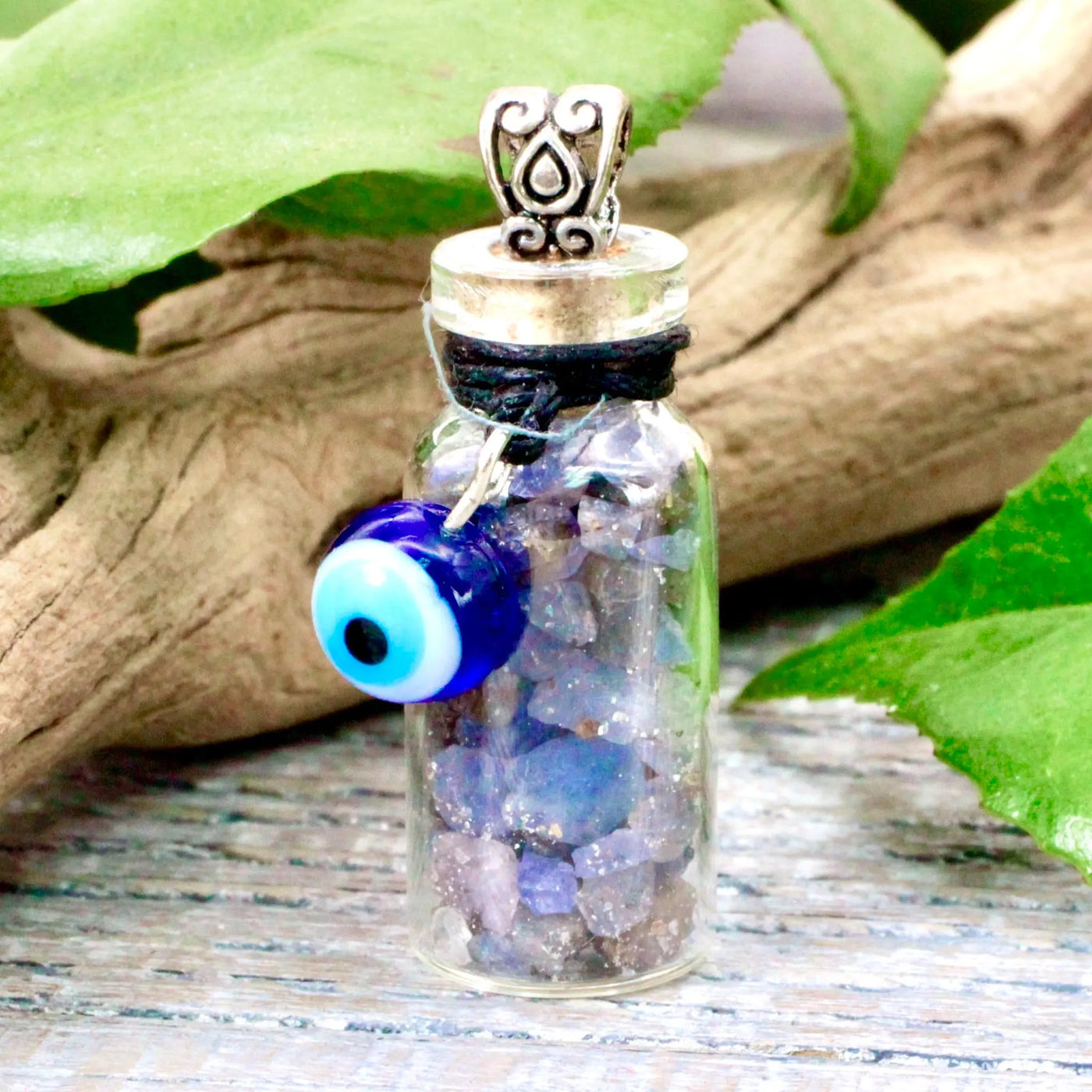 Block Negative Energy Spell Jar with Sapphire Necklace