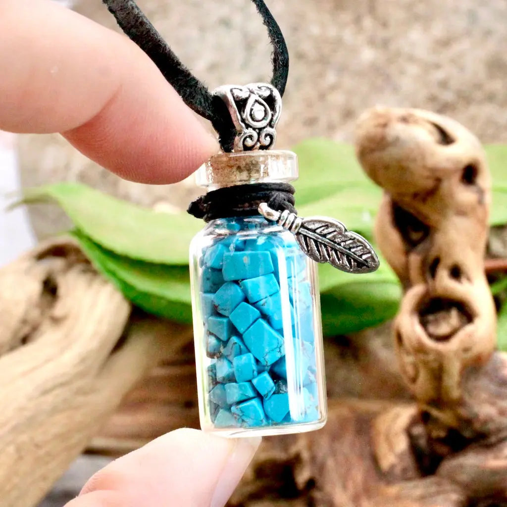 Dream Protection Spell Jar with Turquoise Necklace