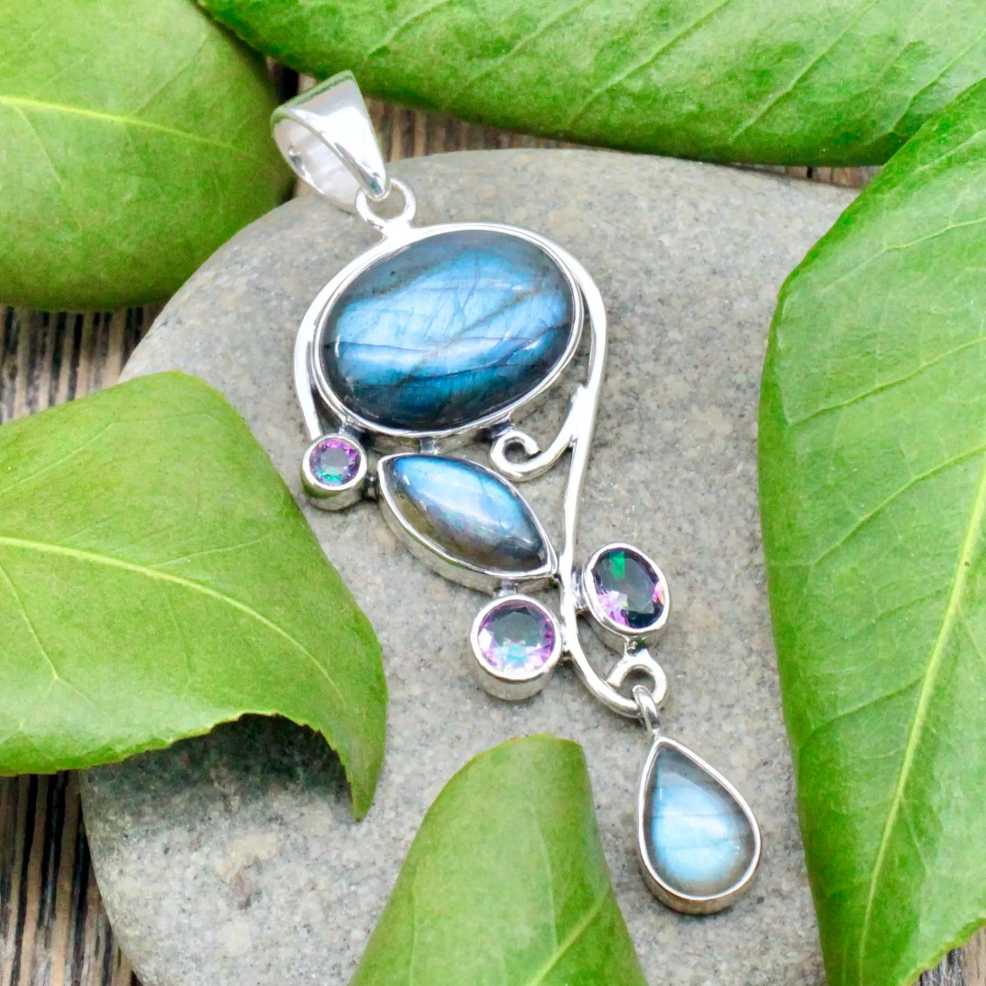 Labradorite with Mystic Topaz Pendant